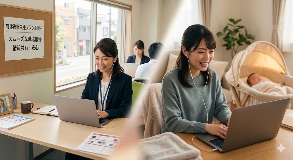 両立支援等助成金育児休業等支援コース事例